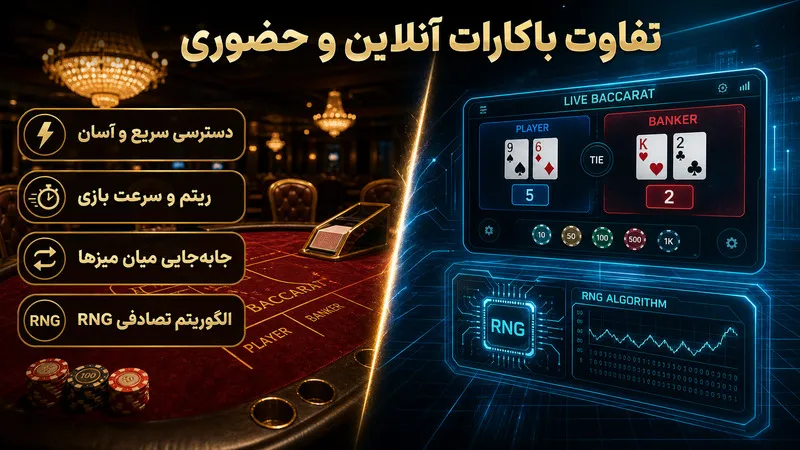 تفاوت باکارات آنلاین و حضوری