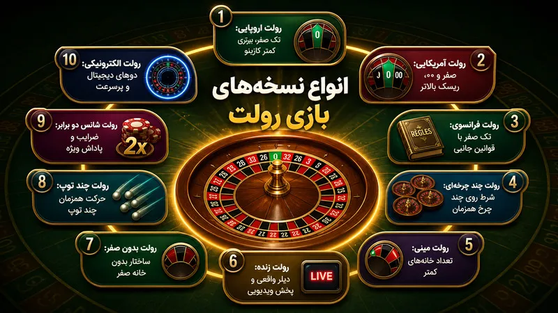 نسخه های بازی رولت آنلاین