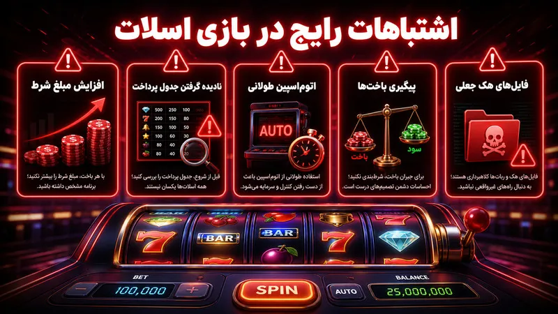 اشتباهات کاربران در شرط بندی بازی اسلات
