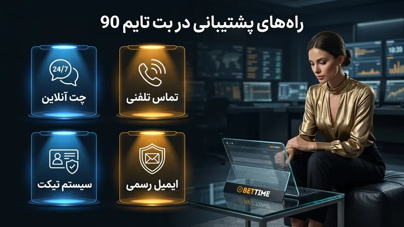 راه های دریافت پشتیبانی حرفه ای در بت تایم 90